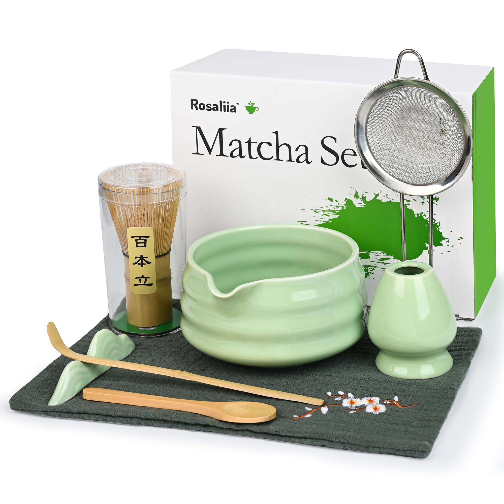 Matcha-Schneebesen-Set – Japanisches Matcha-Tee-Set für den Haushalt für Teeliebhaber (Cyan)