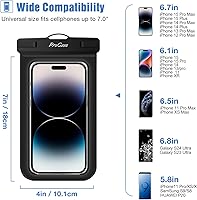 Vista 2 de ProCase Paquete de 2 fundas impermeables para teléfono, bolsa seca universal subacuática de 7 pulgadas para iPhone 17 Air 16 15 14 13 Pro Plus Max