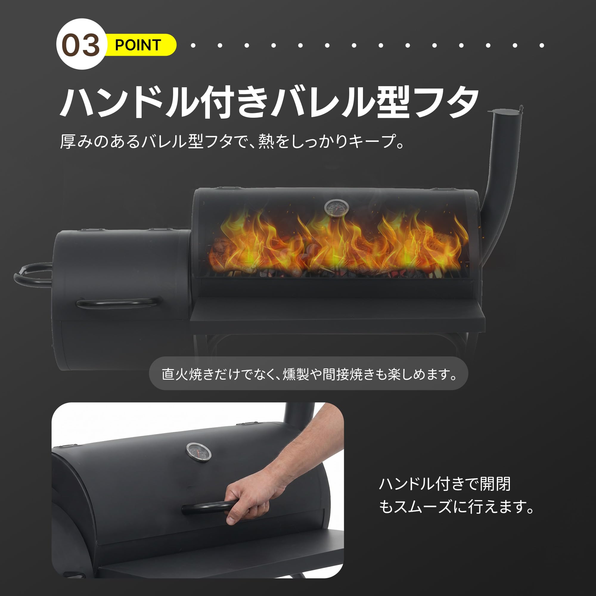 Amazon.co.jp: バーベキューコンロ 2か所同時に焼き分け可能 温度計