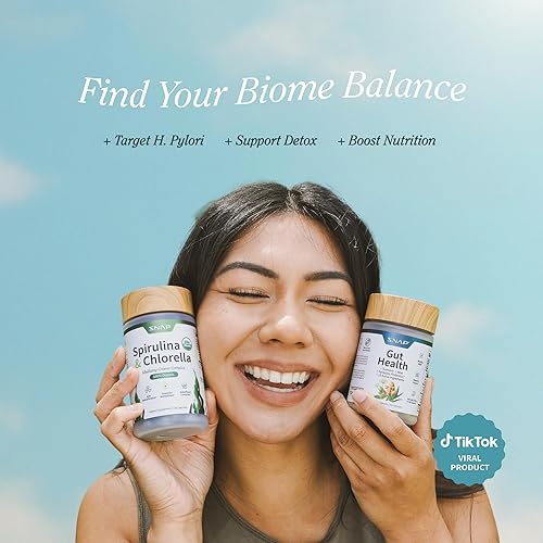 Miniatura 4 de Snap Supplements Gut Health & Organic Spirulina Chlorella Bundle - Probiótico + enzimas digestivas + verduras - Apoya la digestión, desintoxicación,