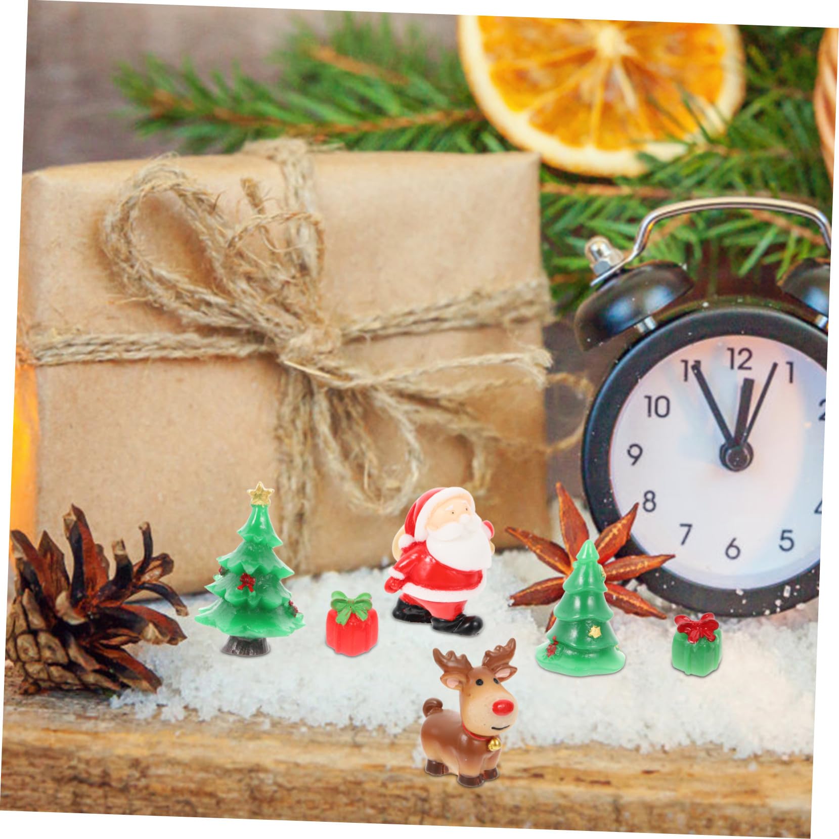 Toyvian 27 Pezzi Mini Ornamenti Natalizi in Resina Cartoon Formato Decorazioni Di Paesaggio Micro Dimensioni Per Artigianato Fai Da Te Ambienti Miniatura e Case Delle Bambole Natalizie