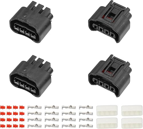 X AUTOHAUX Juego de 4 pines No.9098011885 Adaptador de conector de bobina de encendido Kit de clip de enchufe de repuesto para Scion XB 2004-2006