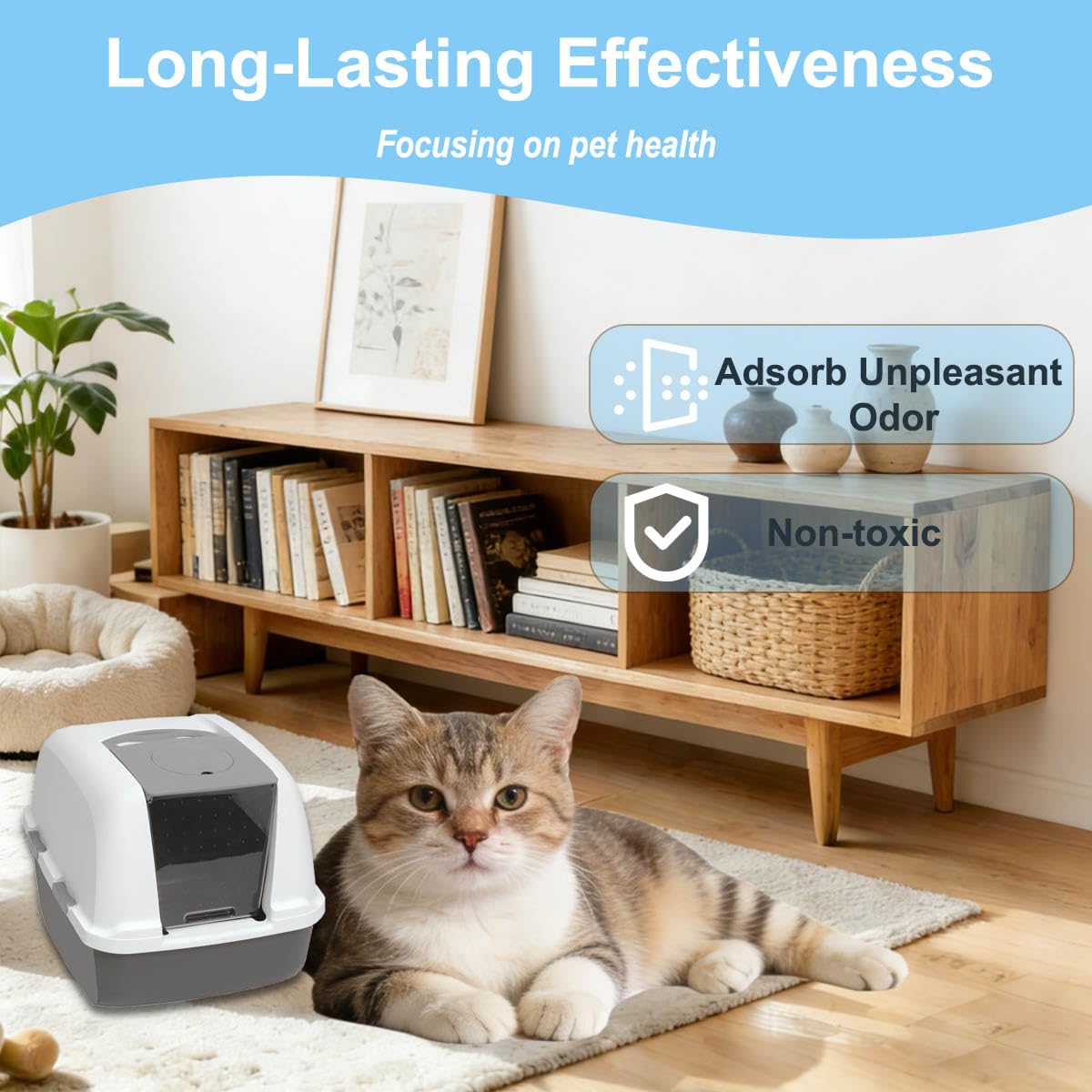 Confezione da 8 filtri di ricambio per Catit Airsift Jumbo per Regular per lettiere Smartsift Filtro a doppia azione per lettiera per gatti Filtri di ricambio per mantenere l'odore fresco