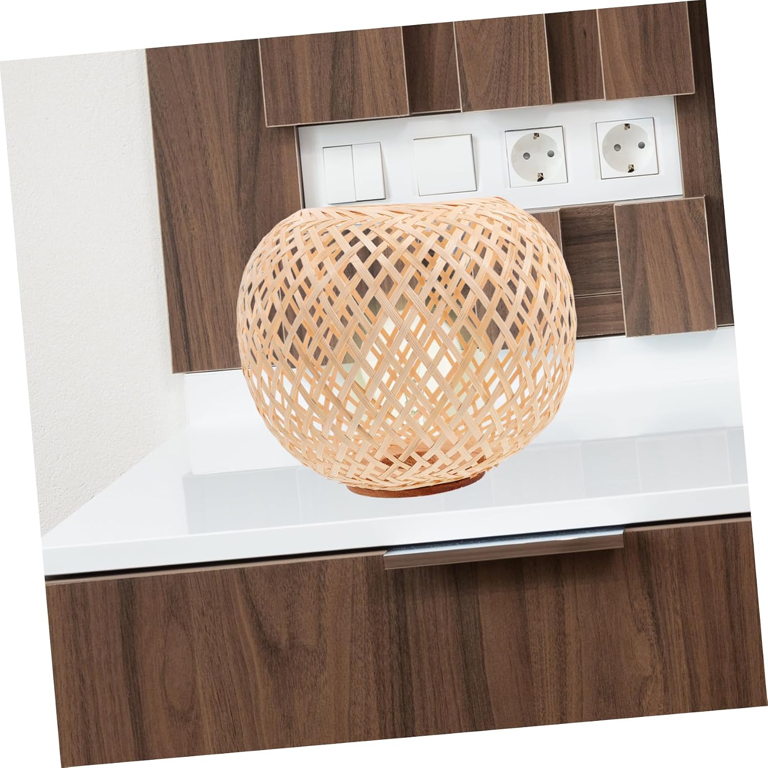 MERRYHAPY Rustic Woven Lamp Shade for Home Decor Handmade Light Cover Elegant Table for Bedroom Creates Warm Atmosphere Easy to Install