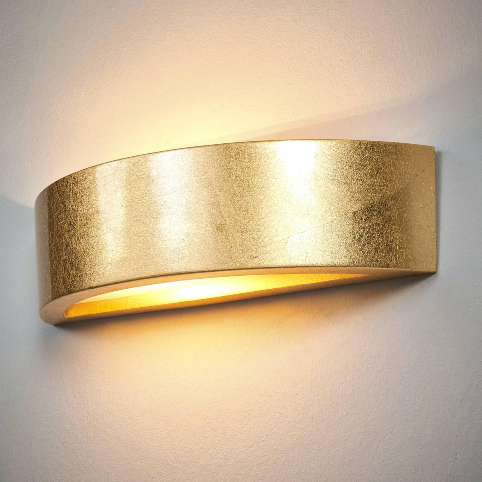Lindby Wandleuchte, Wandlampe Innen Jasin (Modern) in Gold/Messing aus Gips/Ton (1 flammig E14) - Wandstrahler Wandbeleuchtung Schlafzimmer Wohnzimmer Wohnzimmerleuchte