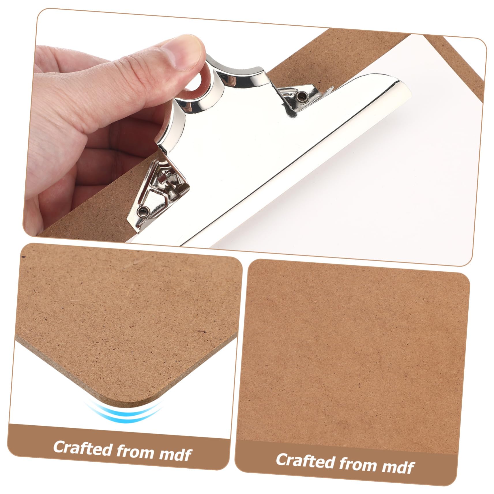 Klemmbretter im Briefformat aus Mdf Braun, Schreibplatte