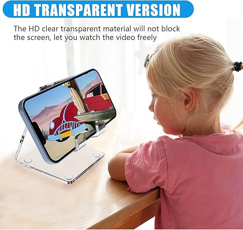 Miniatura 6 de Soporte acrílico para teléfono celular para escritorio, soporte de teléfono para oficina, soporte de teléfono portátil, compatible con iPhone 15 14