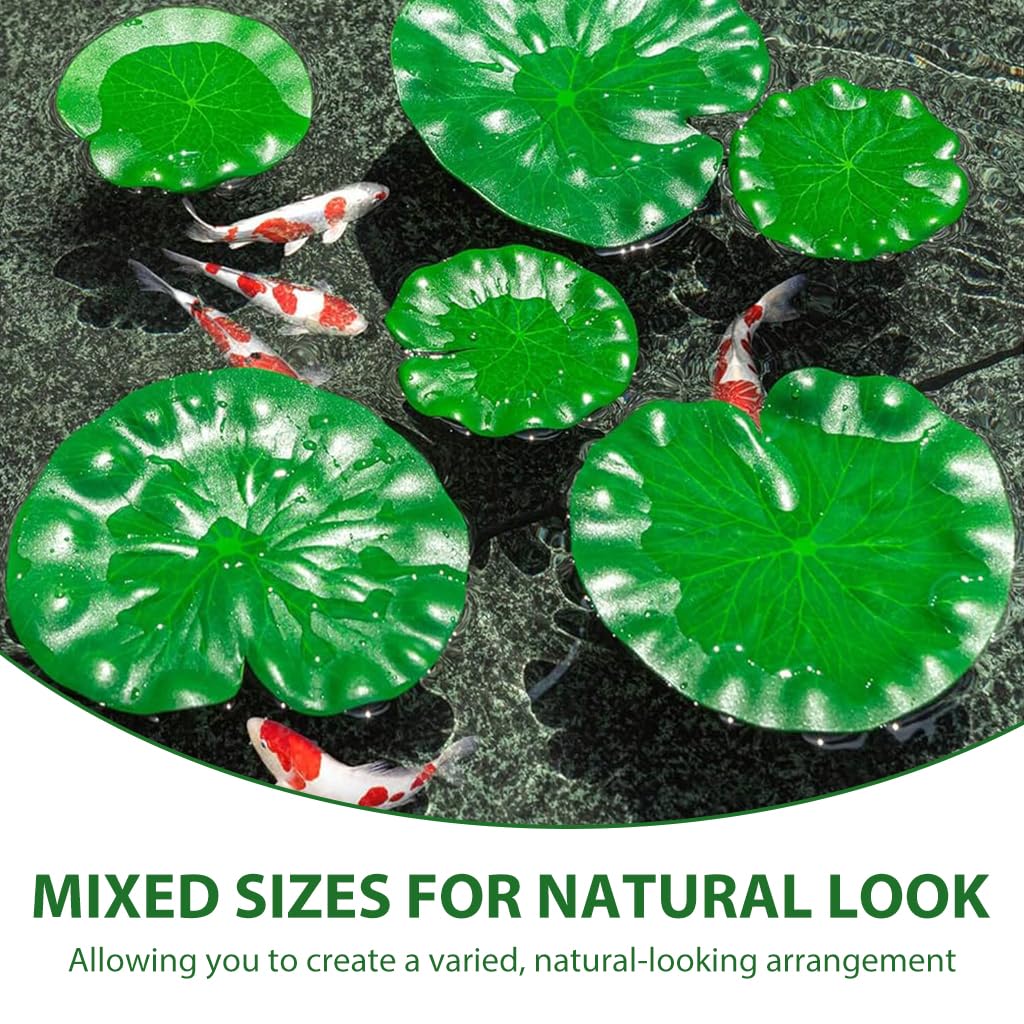 Artificial Lily Pads - Floating Lotus Leaves for Ponds & Pools -5