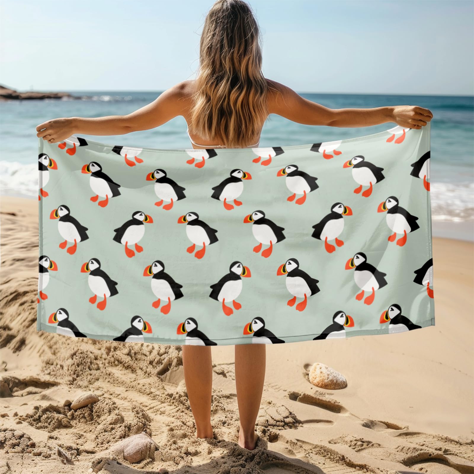 Telo Mare Microfibra Grande 200X200 Animale Giallo Grigio Telo da Mare Matrimoniale Xxl,Ad Asciugatura Rapida, Telo Bagno Senza Sabbia,Spiaggia, Campeggio, Escursionismo, Picnic