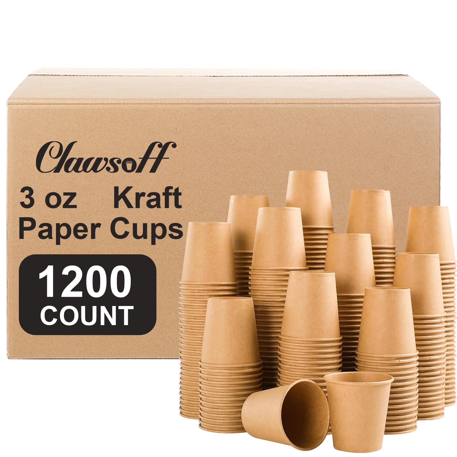 Clawsoff 180 Pack 12 oz Coffee Cups Brown Kraft Disposable Hot Paper Cups — Amazon image 10