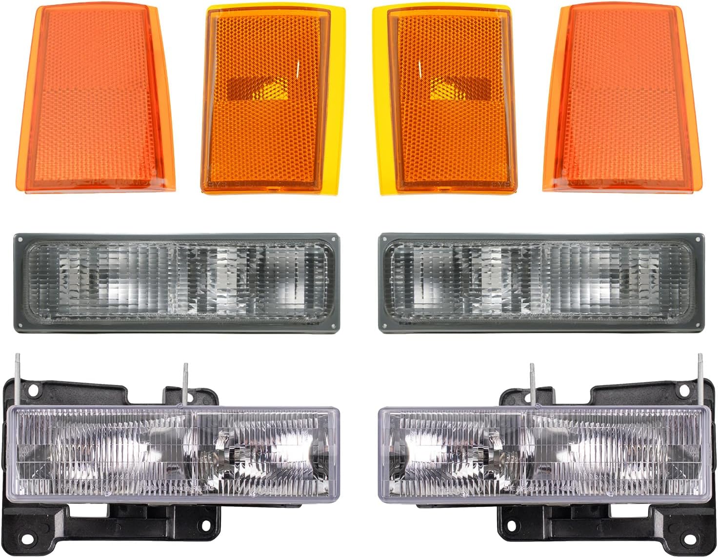 1A Auto Headlights & Corner Parking Lights Left & Right Set Kit for 90-93 Chevy Truck