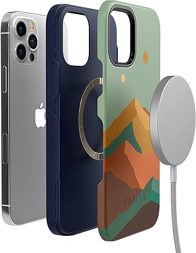 Miniatura 6 de Casely Funda para iPhone 1212 Pro Endless Peaks Colorblock Mountain Compatible con MagSafe Diseño protector audaz