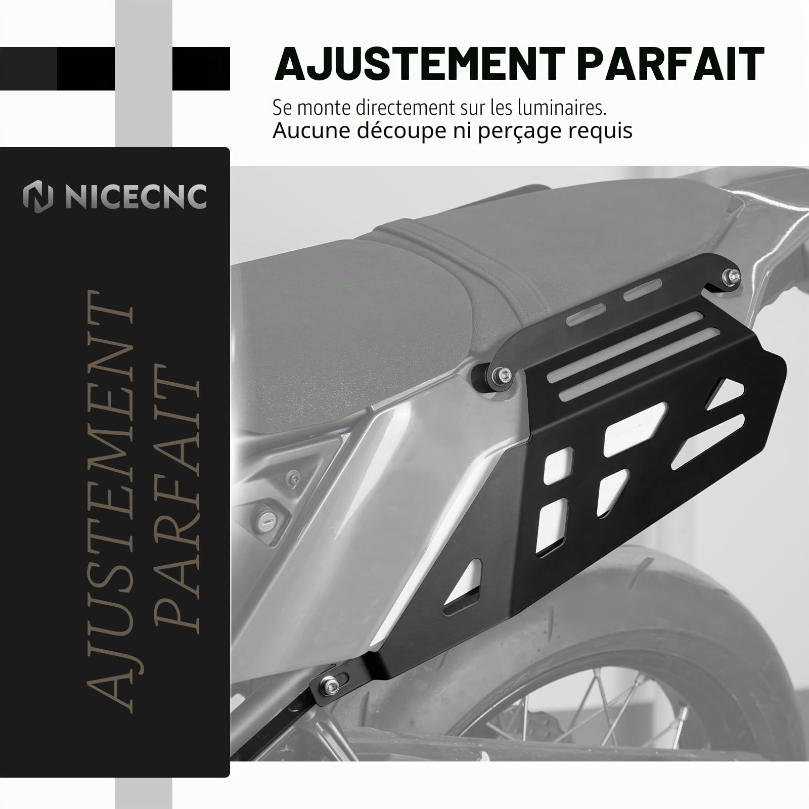 NICECNC Cadre de Support de sacoches latérales Compatible avec Yamaha Tenere 700/XTZ700 XTZ07 2019 2020 2021 2022 2023 2024, Bagages latéraux, Support de Sacoche de Selle, Noir