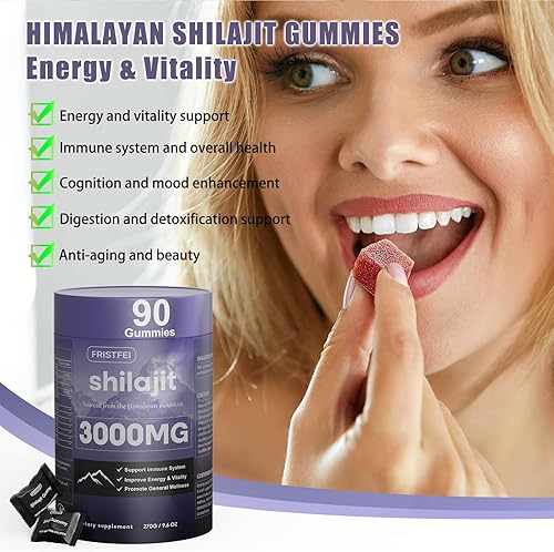 Miniatura 6 de Gomitas puras de Shilajit del Himalaya para hombres y mujeres, 100% naturales y orgánicas, más de 85 minerales traza y ácido fúlvico, 90 unidades,