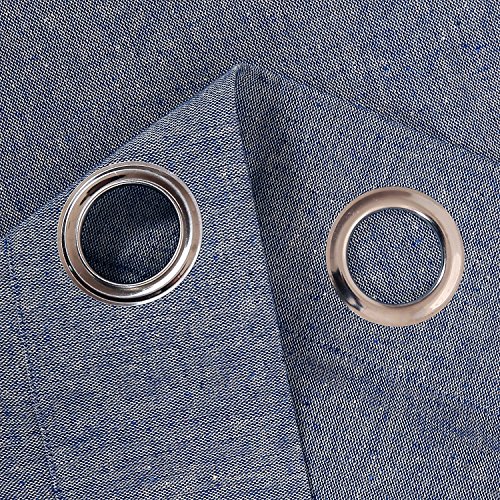 Image of Deconovo Grommet Curtains Recycled Cotton Curtains for Boys 52 W x 95 L Royal Blue2 Panels