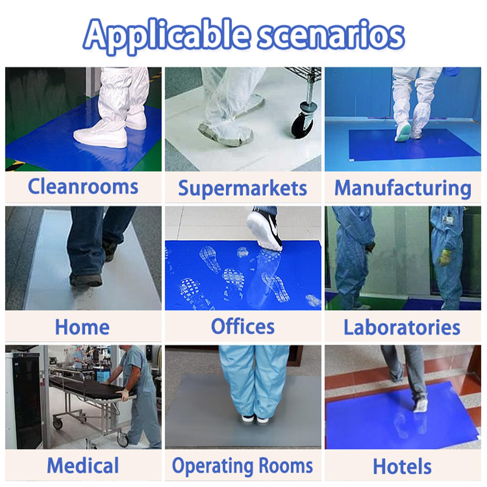 300 Hojas Alfombrilla Pegajosa Adhesiva,Tapetes Adhesivos para Salas Limpia,Alfombrillas Antipolvo Altamente Adhesivas,Antipolvo,Antiestática,para Laboratorio,Hospital,Edificio