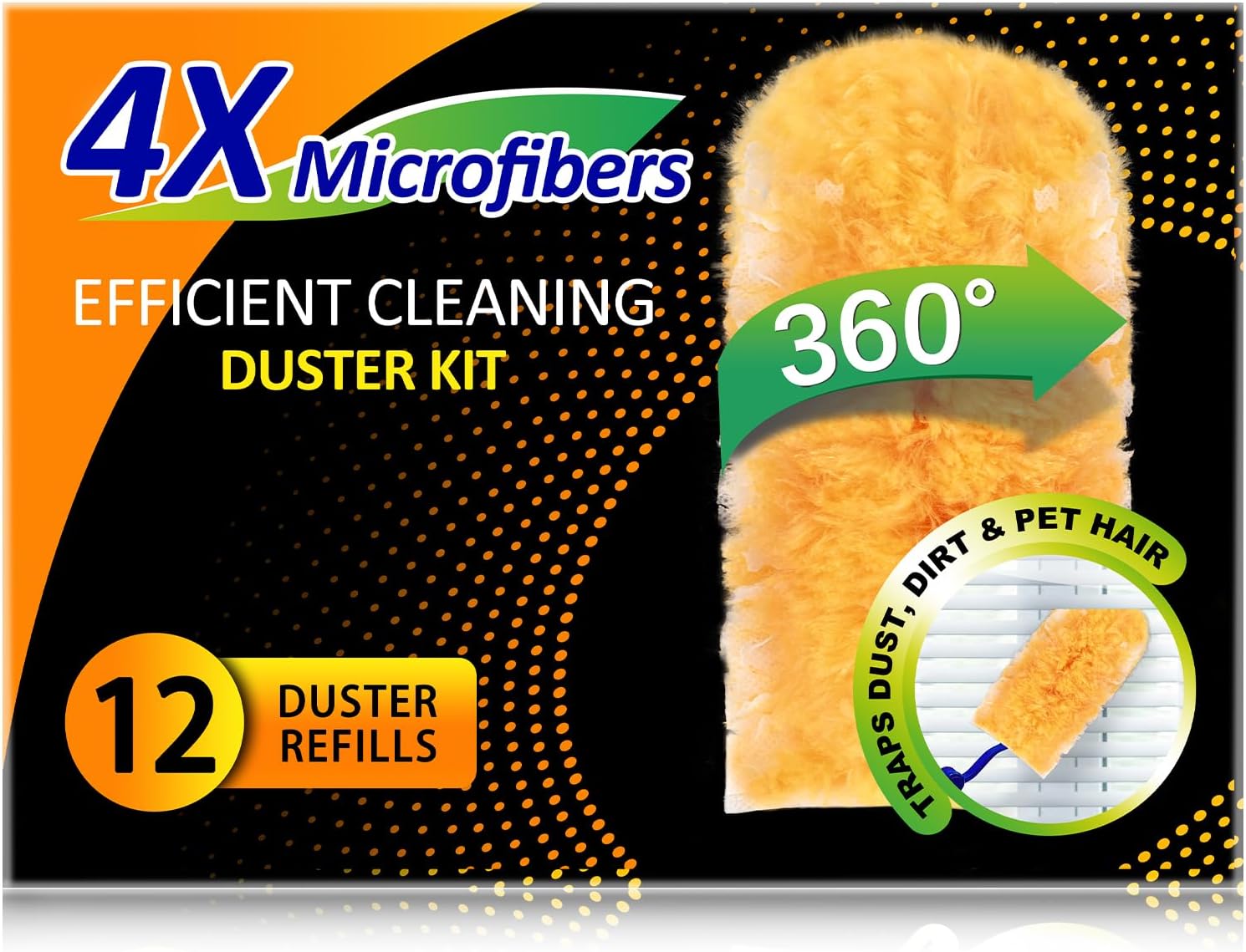 Heavy Duty Multi Surface 360°Heavy Duty 12 Duster Refills & 1 Handle,