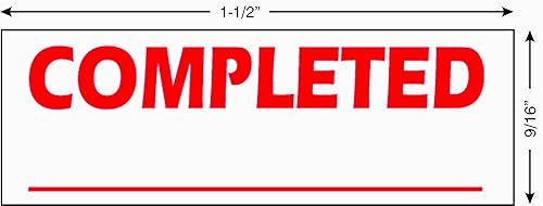 Miniatura 2 de Imprint 360 AS-IMP1037 - Completado con línea de firma, sello de goma autoentintado de calidad comercial resistente, tinta roja, tamaño de impresión