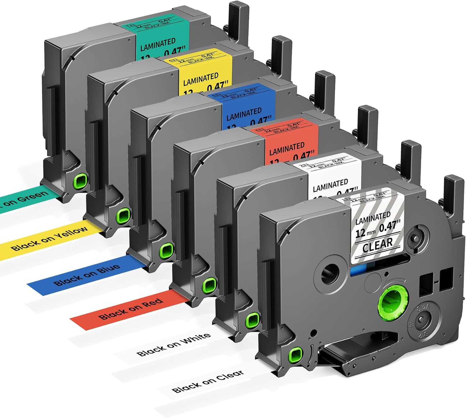 9-Pack TZe TZ Tape (6-Pack Plastic Normal Colorful + 3-Pack Fabric Iron-On Colorful) Label Tape Compatible with Brother P-Touch Label Tape for PTD210 D220 H110 H111 D410 610BT Cube