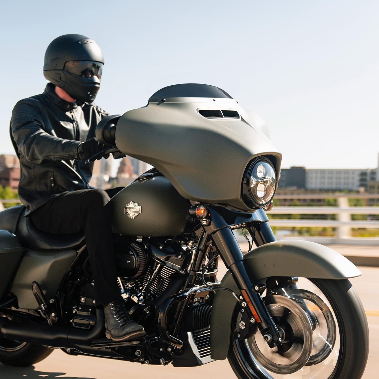 5" Windshield Windscreen Round Motorcycle Windshield Compatible with Harley Davidson Touring Street Glide Electra Glide FLHT FLHTCU Ultra Classic Glide FLHX FLHTK Tri Glide 1996-2013 (5" Black)