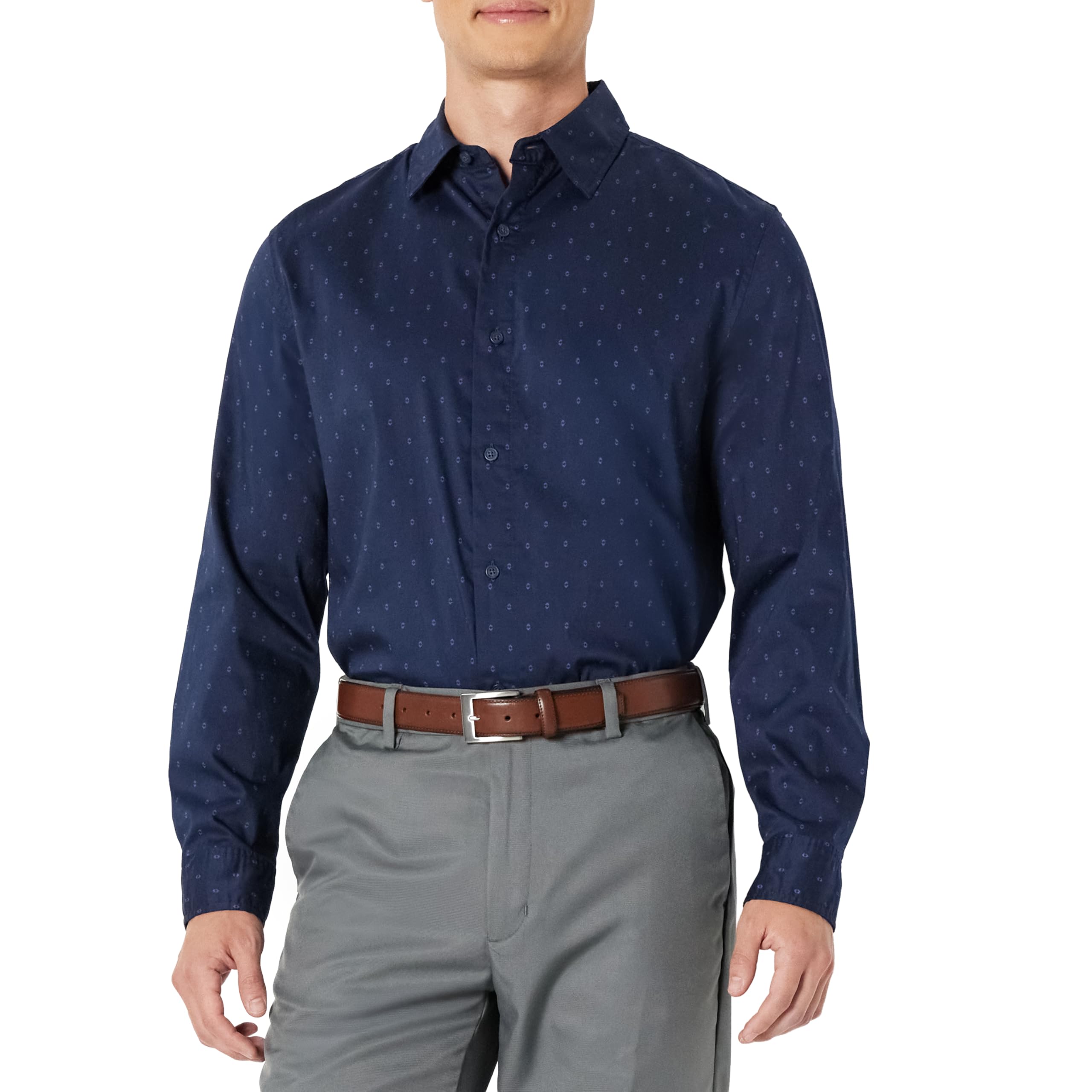 Amazon Essentials Mens Regular Fit Long Sleeve Wrinkle Resistant Stretch Dress Shirt