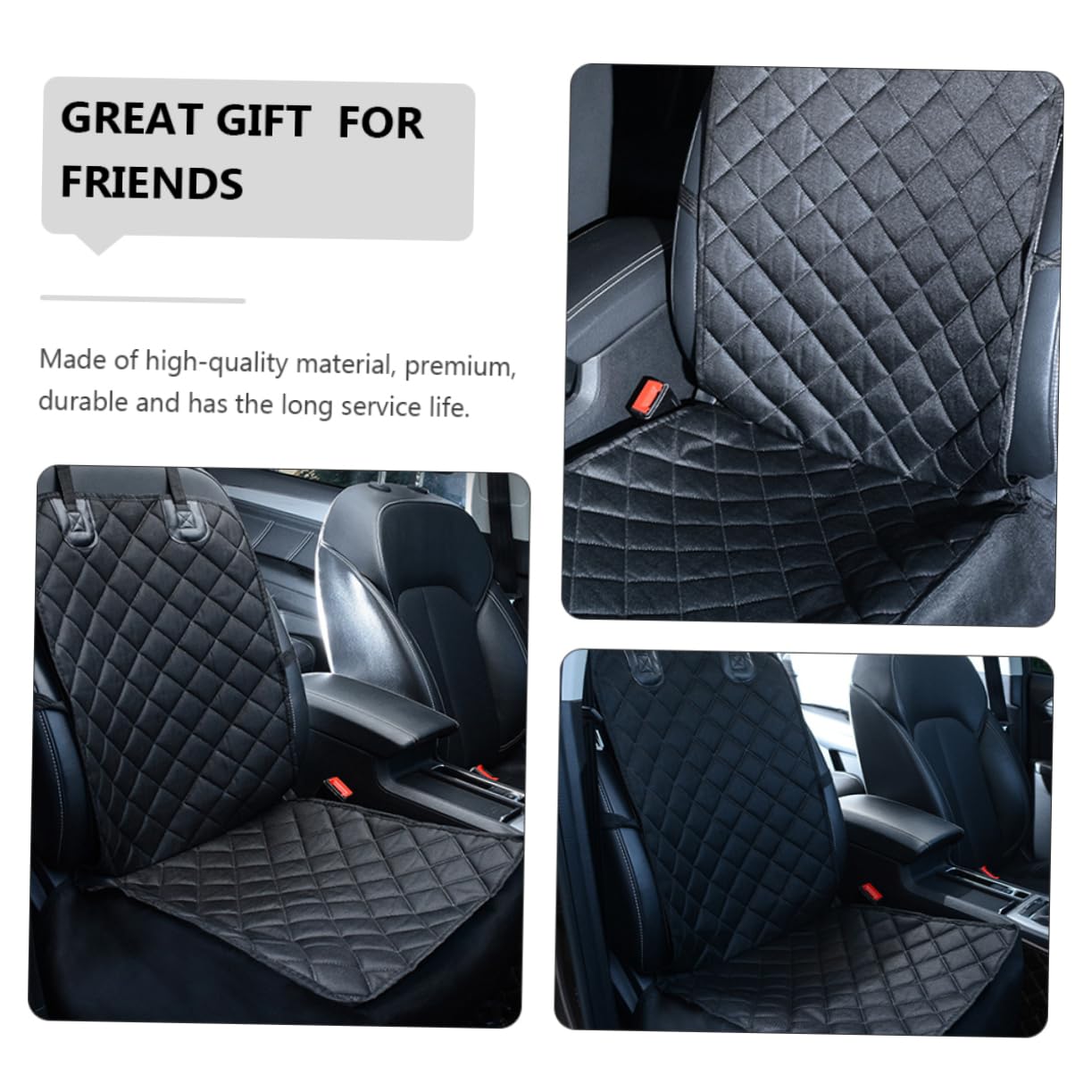 Cojín para Asiento de Coche para Perros Negro 600d Oxford | Funda para Mascotas en Coche, Instalación Sencilla y Formato Portátil, Protección Trasera