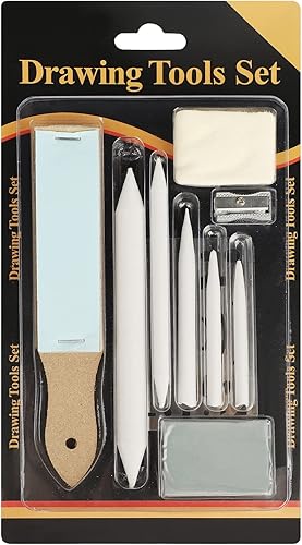 Ibluelover 10 lápices de carbón blanco, lápices de dibujo de carbón de grafito, lápices de bocetos, lápices de pintura de sombreado para artistas,