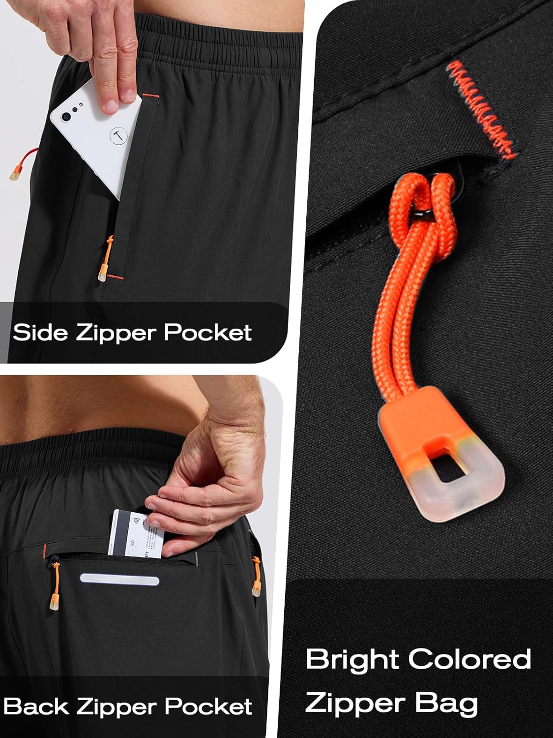 ZENGVEE Men's Sweatpants with Zipper Pockets Open Bottom Athletic Pants for Jogging Workout Gym Running Training - Image 3