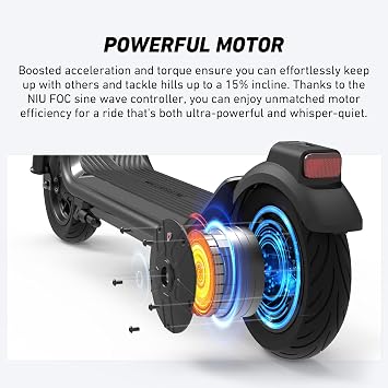 NIU Electric Scooter for Adult - KQi 90 100 200 300 Series E Scooter w/Suspension, 500-1000W Peak Power, 14-37 Max Miles, Top 15-23 MPH, Portable Commuting Escooter, Folding Handlebar(Only 100F, 200F)