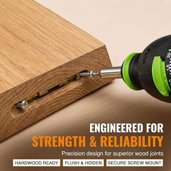 KNAPP Metal Biscuit Connector Zinc Die-Cast Wood Fasteners for Solid Wood Cabinets, Furniture & RTA Builds #20 Biscuit Machine Compatible Slide-in Wood Joiner for Load-Bearing Joints 100 Pairs