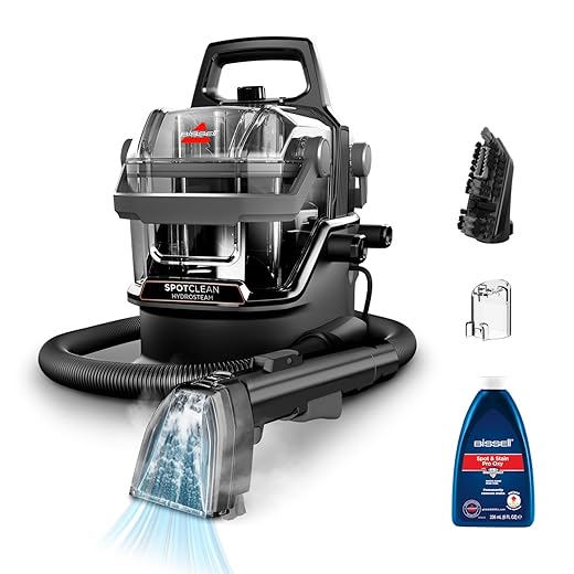 BISSELL SpotClean HydroSteam, Tapijtreiniger Machine met HydroSteam-Technologie, Stoomfunctie, Stoomreiniger met Krachtige 1000W Motor, Carpet Cleaner voor Tapijten, Meubels, Bank, Auto & meer, 3689N