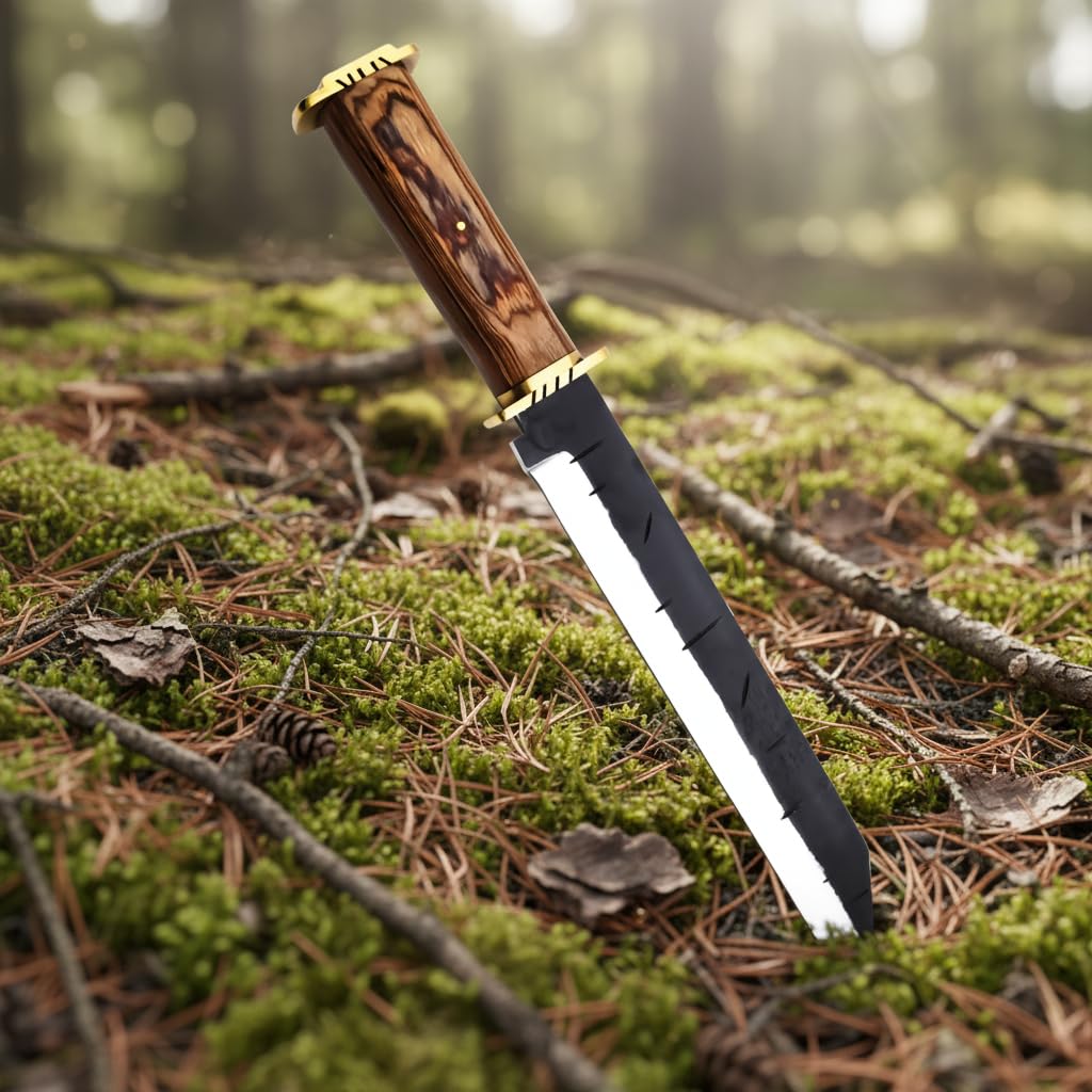 Couteau Seax Viking fait main lame fixe full tang style médiéval ROV016