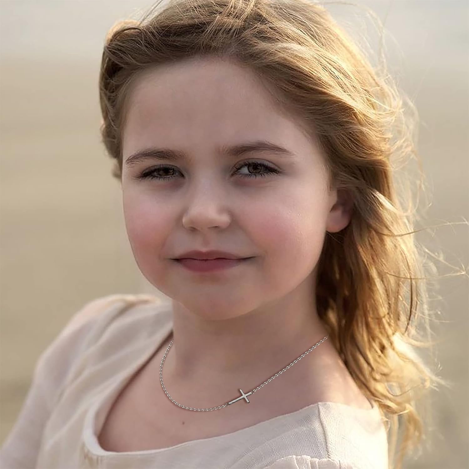 EVER FAITH 925 Sterling Silver Simple Sideways Cross Pendant Choker Necklace Birthday/Mothers Day/Valentines/Christmas Jewelry Gift for Women - Image 3