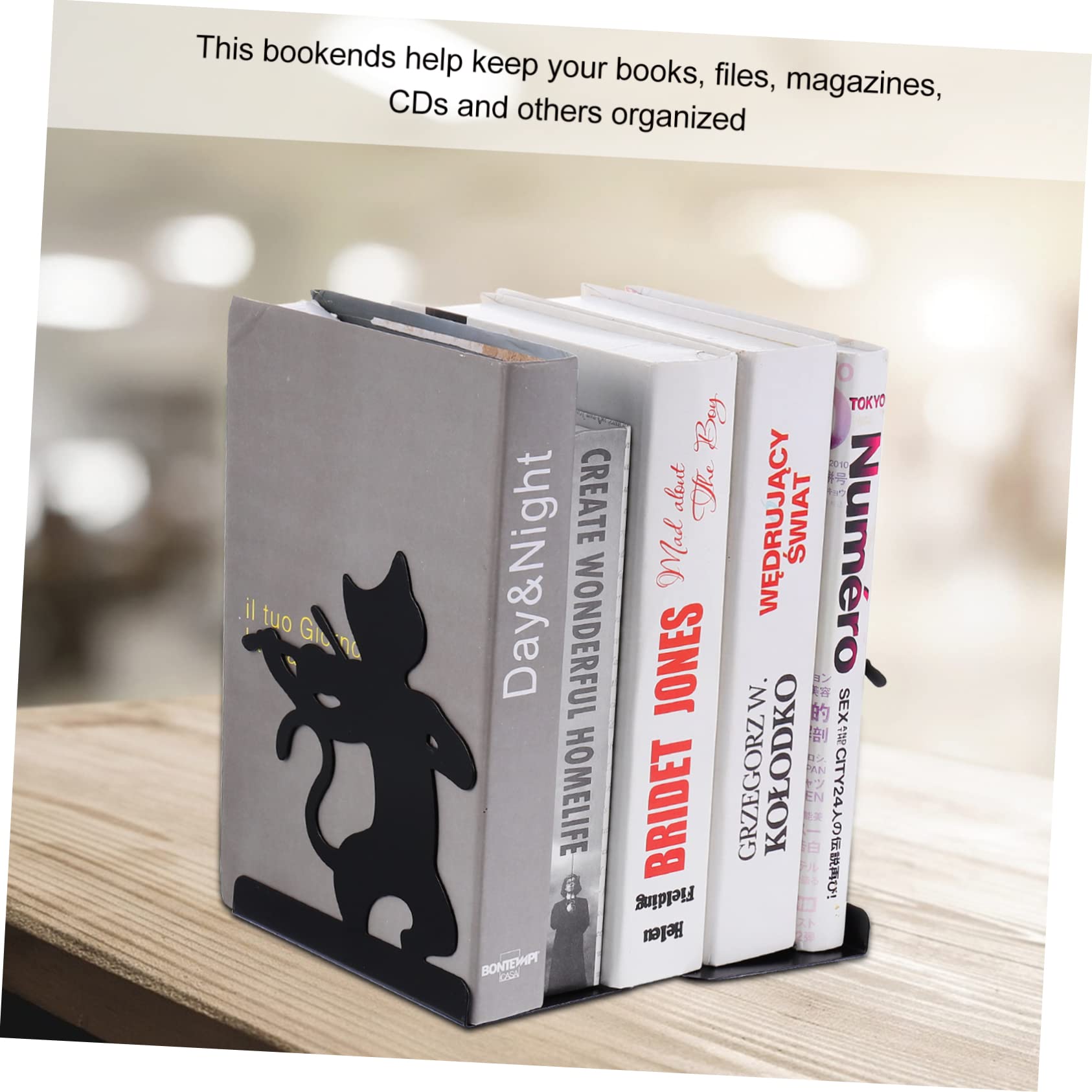 Amazon.co.jp: NESTINGHO 1 ペア 黒猫ブックエンド 猫のブック