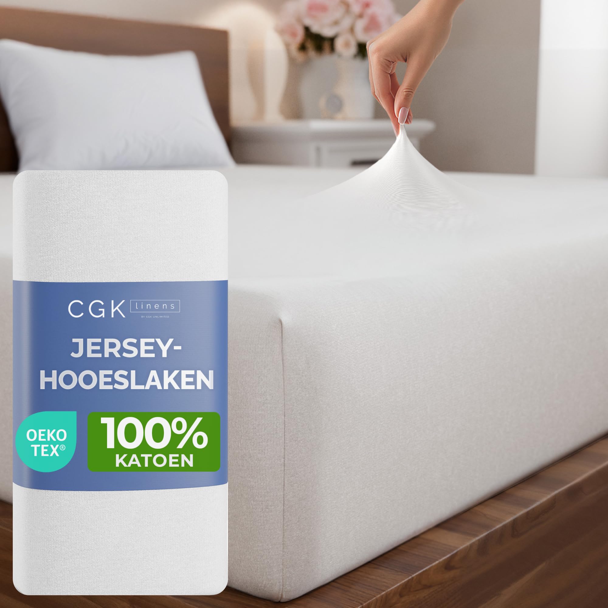 Badstof hoeslaken, 180 - 200 x 200 cm, laken van 80% katoen