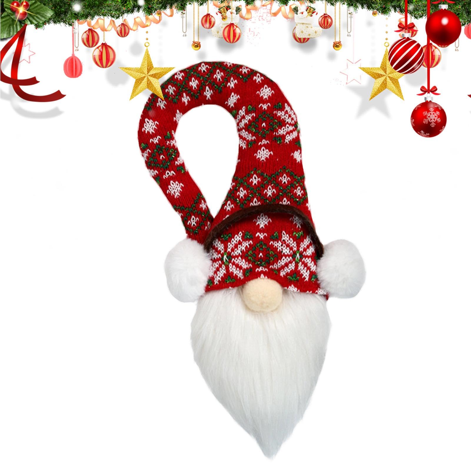 Fellflying Decoraciones navideñas para pomos de Puerta, Perchas navideñas para pomos de Puerta,Decoración de Puerta de Felpa Tomte escandinavo Enano sin Rostro | Adornos Colgantes de Felpa de gnomo