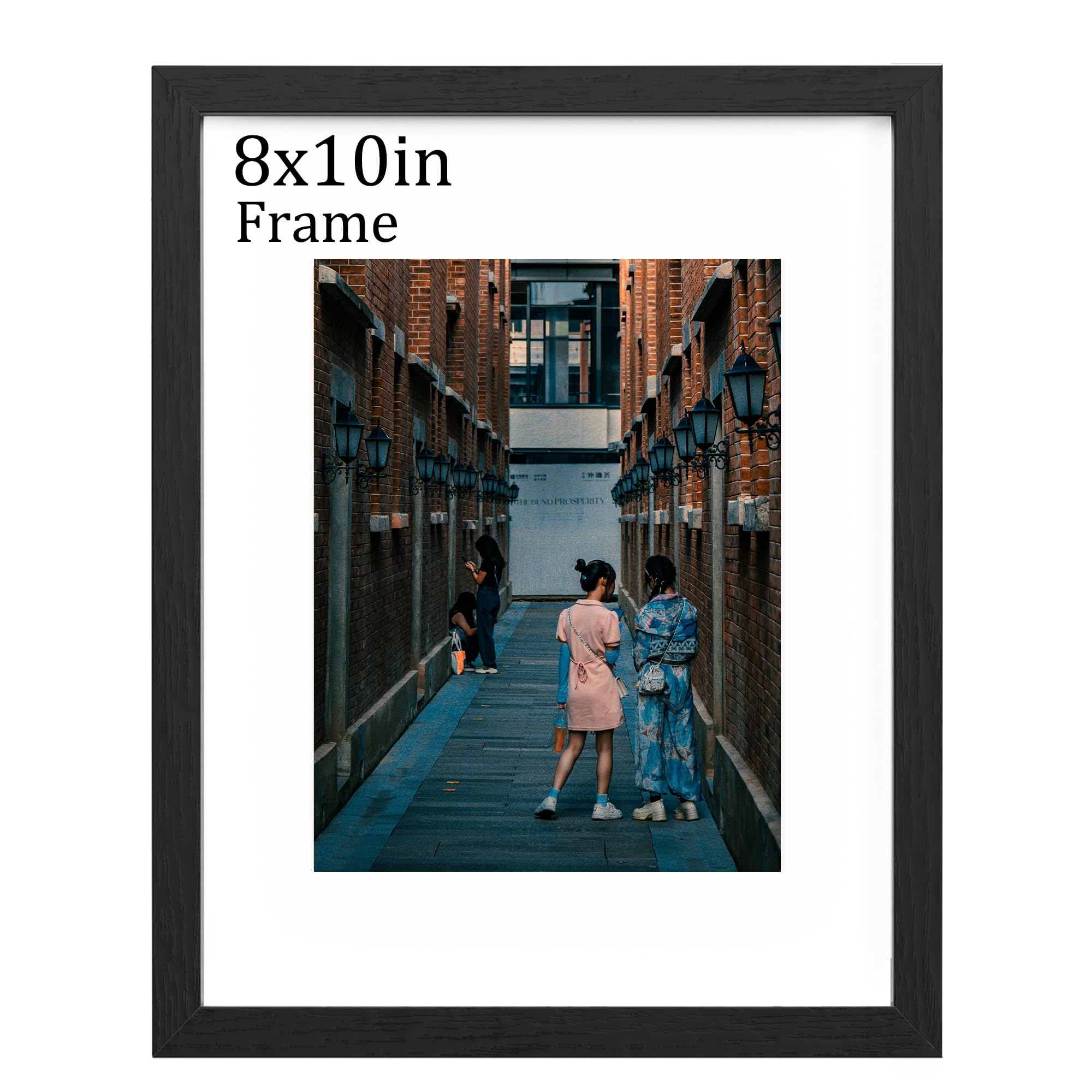 MEGAROOM 8 x 10 Wood Picture Frame - Photo Frame for 20 x 25 cm (8 x 10 inch) Print - Picture Frame with Clear Perspex Front - Wall Mounting to Hang Portrait or Landscape (Black) โ image 1