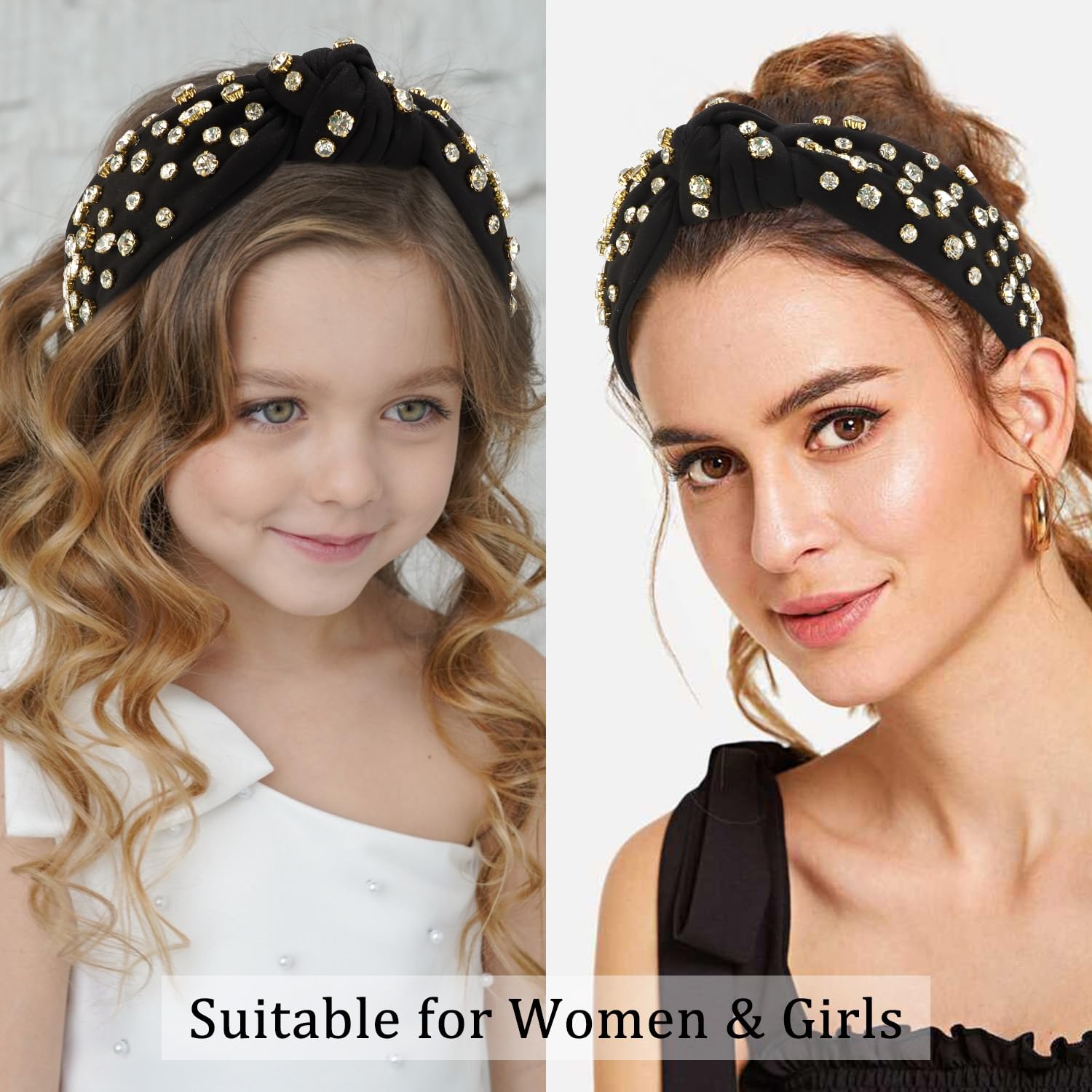 Amazon.com : Atoden Wide Top Knot Headband, Black (Clear 