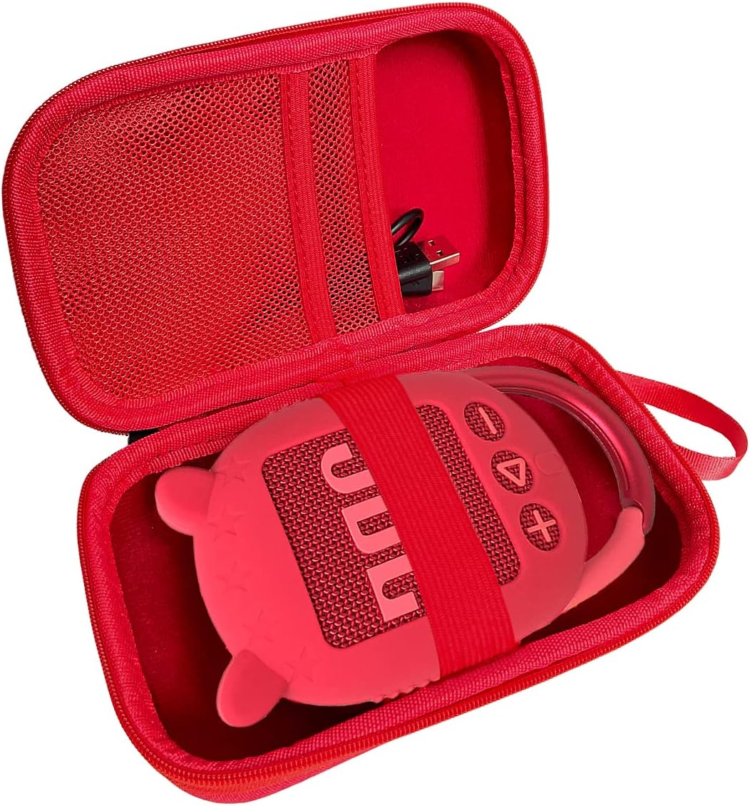 JCHPINE Hard Carrying Case and Silicone Cover for JBL Clip 4 Portable Bluetooth Speaker, Protective Travel Case Storage for JBL Clip 4 Speaker Accessories (Red) - Image 4