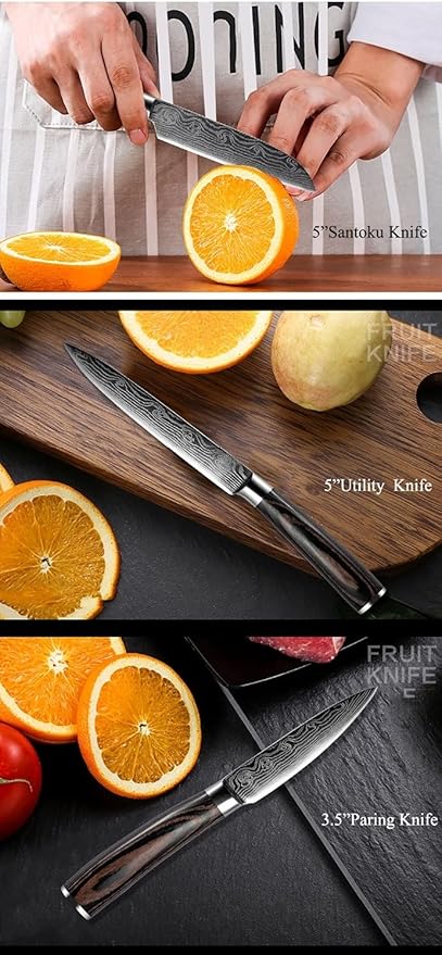 Set Cuchillos Cocina 5 Piezas Acero Inoxidable miniatura 6