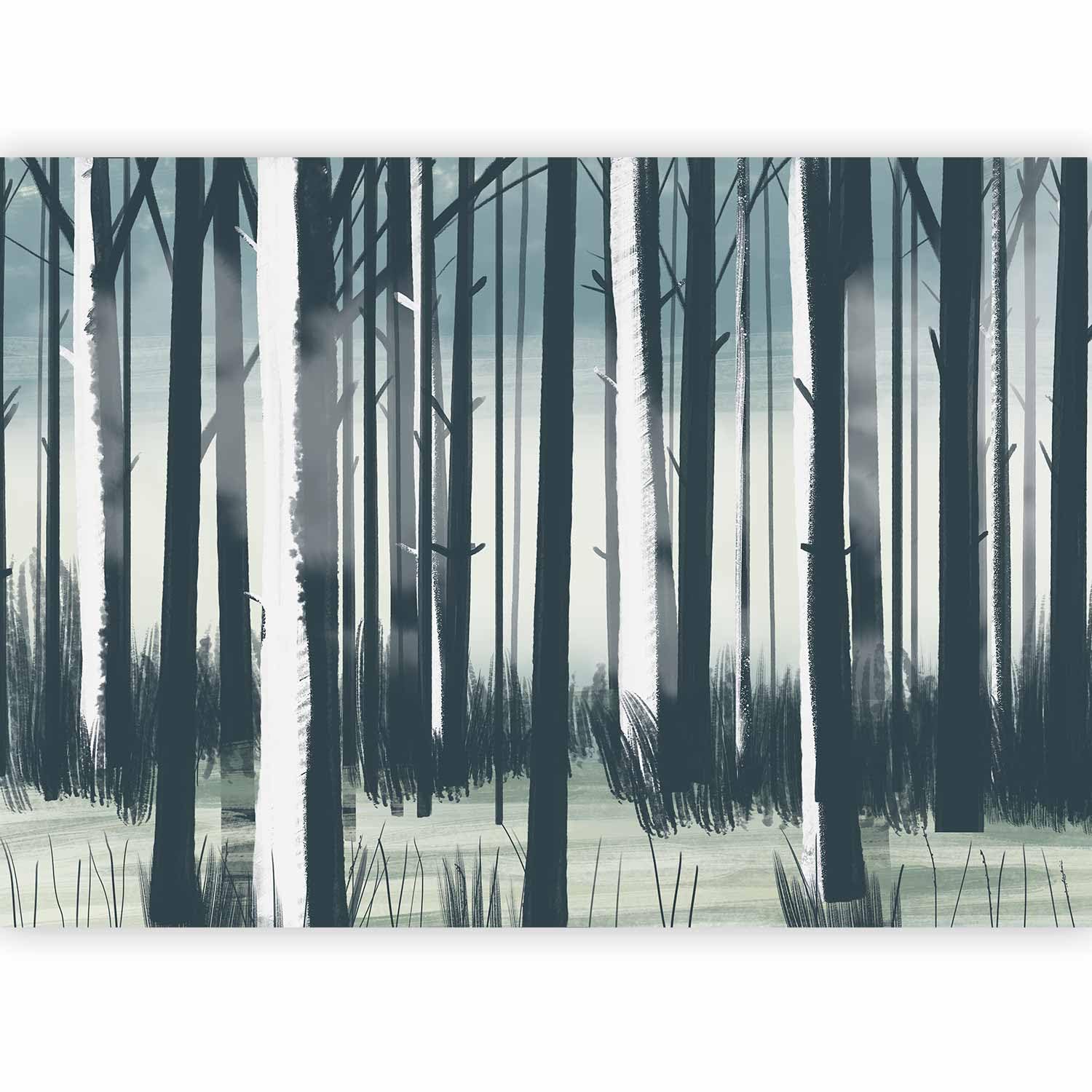 murando - Photo Wallpaper Forest 400x280 cm / 158"x110" Non-Woven Premium Art Print Fleece Wall Mural Decoration Poster Picture Design Modern Nature Trees Landscape Winter Like Painted b-A-10278-a-a