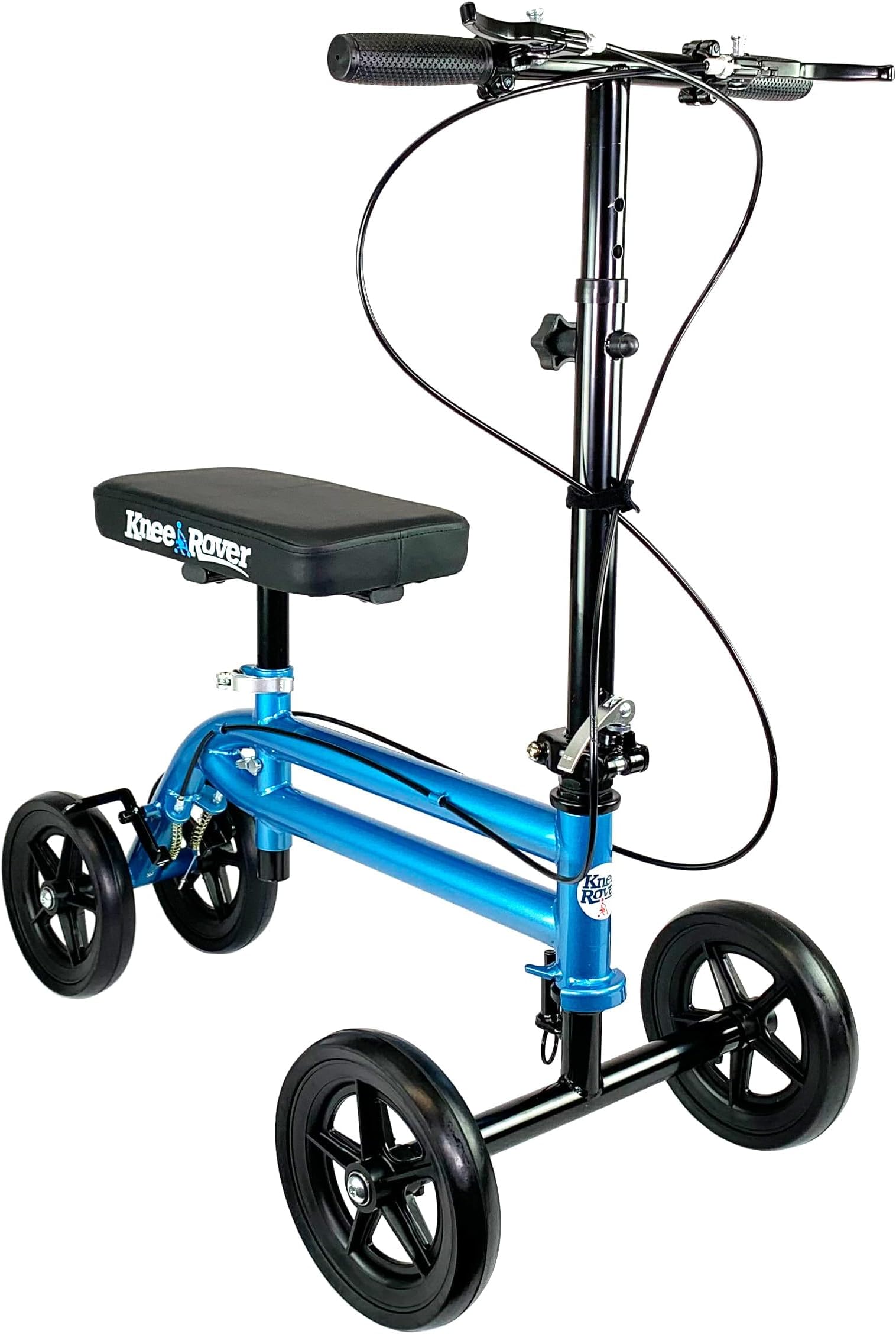 KneeRover Economy Knee Scooter Steerable Knee Walker Crutch Alternative with Dual Braking System in Metallic Blue