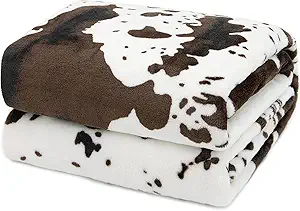 Cute Cow Print Blanket for Kids Cozy Soft Lightweight Cow Throw Blanket Warm Fleece Fuzzy Plush All Season Sofa Bed Travel Couch Cow Blankets Gifts for Baby Toddler Pet 40"x50"