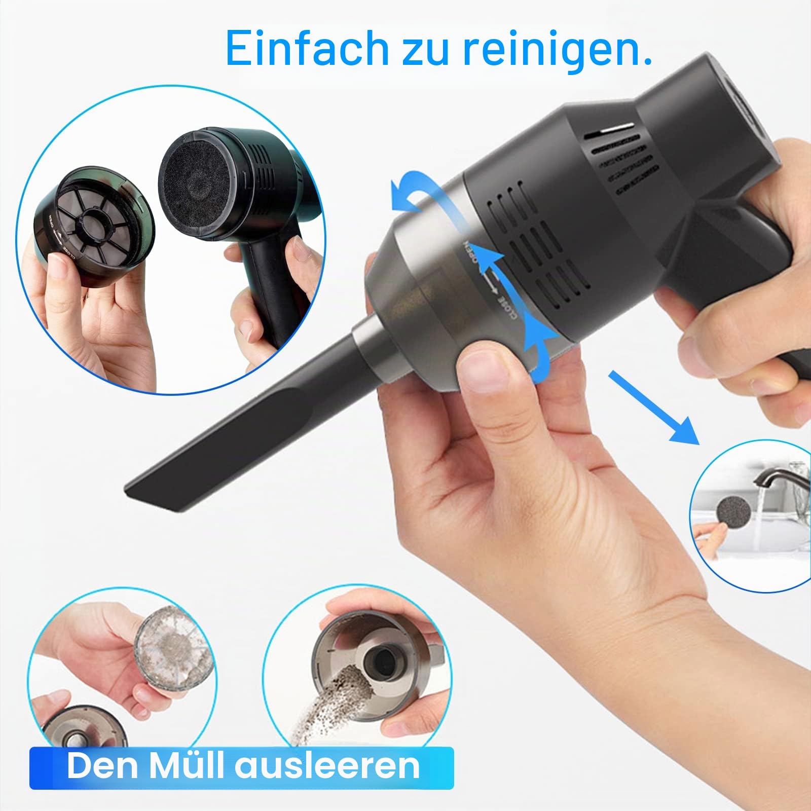 Dealswin Computer Staubsauger Tastaturreiniger wiederaufladbarer Mini-Staubsauger, kabelloser tragbarer Staubsauger - Reiniger zum Reinigen von Staub,Krümeln,Schrott für Laptop,Auto