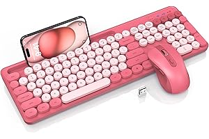 Whimsical Aesthetic Wireless Keyboard and Mouse Set