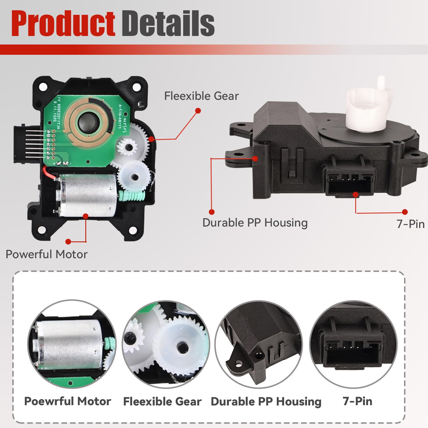 604-240 HVAC Heater Blend Door Actuator Passenger Side Compatible
