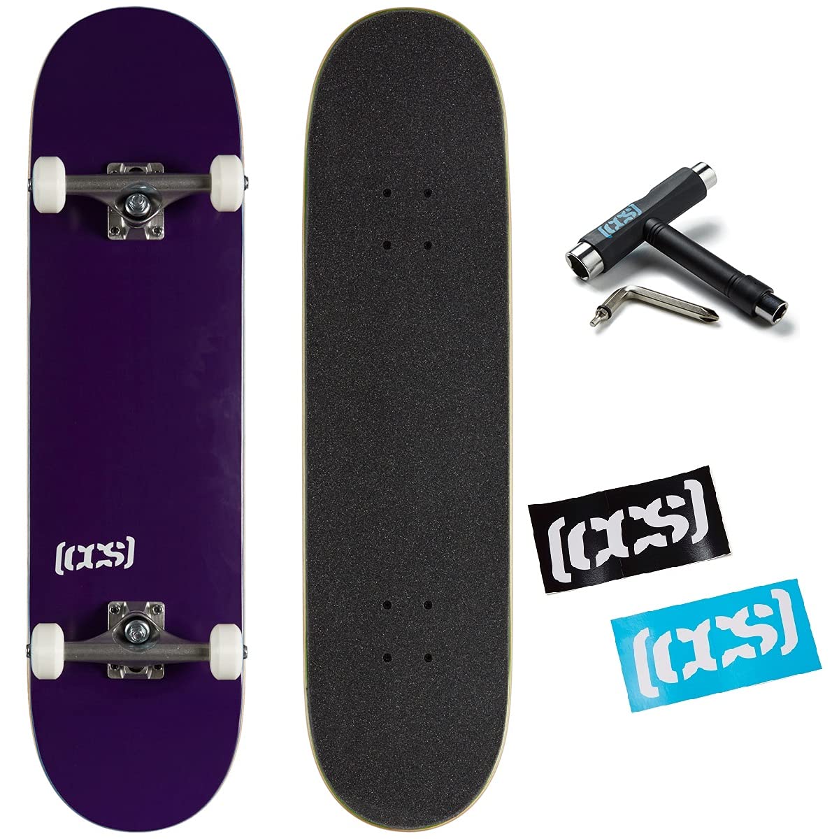 [CCS] Complete Skateboard - Maple Wood - Professional Quality - Fully Assembled with Skate Tool and Stickers