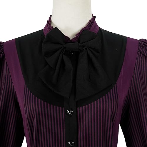 Miniatura 6 de ZZEQYG Women Girls Gothic Lolita Victorian Dress Polyester Ruffle Dress with Bows