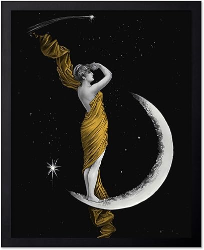 Miniatura 52 de Poster Master Vintage Alcanzando la Luna Póster - Impresión Retro de Luna Creciente - Arte Celestial de Pared - Regalo para Hombres y Mujeres -
