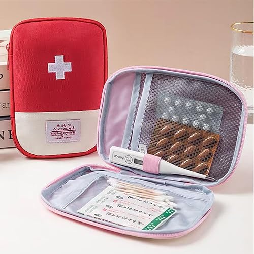Miniatura 3 de Bolsa de primeros auxilios roja vacía para primeros auxilios, divisores de sección, estuche de viaje médico, almacenamiento de primeros auxilios,